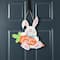 Glitzhome® 14" Happy Easter Bunny & Carrot Door Hanger